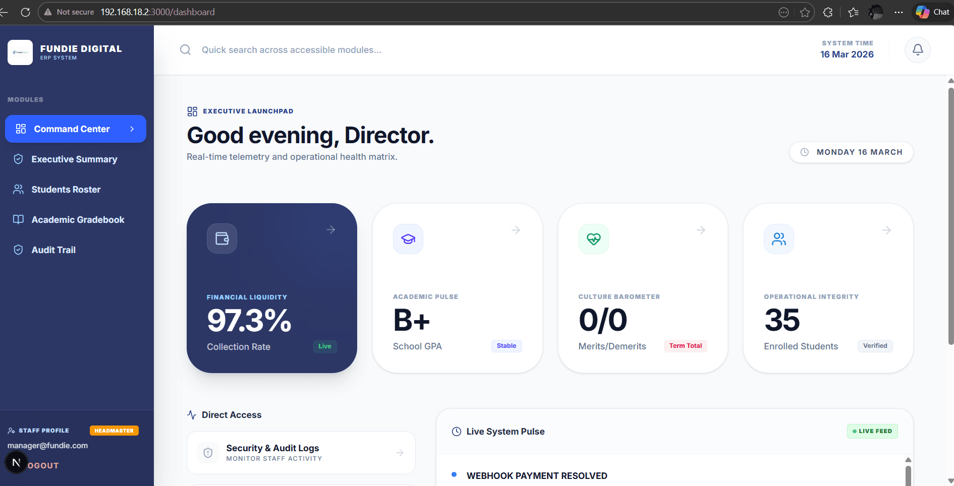 Fundo Command Centre