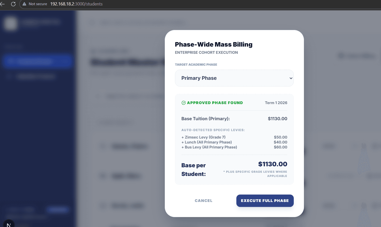 Phase-Wide Mass Billing